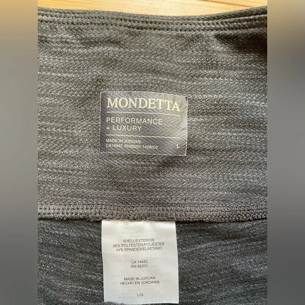 Mondetta High Waisted Legging Side Pockets High Waist Black Gray Activewear L - Picture 4 of 5